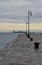 Trieste old harbour pier, Italy. Winter scene.