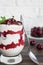 Trifle red velvet with cherry