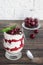 Trifle red velvet with cherry