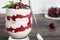 Trifle red velvet with cherry