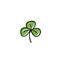 Trifoliate clover doodle icon