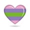 Trigender pride flag in heart shape vector illustration