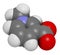 Trigonelline molecule. Metabolite of niacin (vitamin B3) but also found in a number of plants, including fenugreek. 3D rendering.