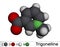 Trigonelline plant alkaloid molecule. It is methylation product of niacin vitamin B3, methylated niacin. Molecular model. 3D