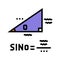 trigonometry math science education color icon vector illustration