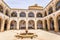 Trigueros, Huelva, Spain - April 17, 2022: Courtyard of El Convento del Carmen, former ConsolaciÃ³n convent occupied by Carmelite