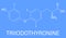 Triiodothyronine or T3, liothyronine, thyroid hormone molecule. Pituitary gland hormone. Skeletal formula.