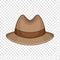 Trilby icon, cartoon style