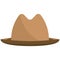 Trilby, squash hat or crushhat hat flat vector isolated