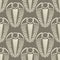 Trilobite vector seamless pattern background. Hand drawn arthropod ribbed shell marine fossils. Neutral brown duotone