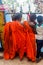 TRINCOMALEE, SRI LANKA - JULY 23, 2016: Young Buddhost monks at Kandasamy Koneswaram temple in Trincomalee, Sri Lan