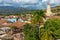 Trinidad, panoramic skyline with mountains and colonial houses. The village is a Unesco World Heritage and major tourist landmark