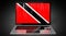 Trinidad and Tobago - country flag and binary code on laptop screen