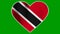 Trinidad Tobago Heart Love Flag Loop - Realistic 4K flag waving in the wind