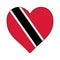 Trinidad and Tobago Heart Shape Flag. Love Trinidad and Tobago. Visit Trinidad and Tobago. Caribbean. Latin America. Vector