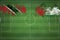 Trinidad and Tobago vs Palestine Soccer Match, national colors, national flags, soccer field, football game, Copy space