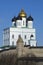 Trinity Cathedral and Dovmontova tower. Pskov Kremlin