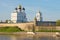 Trinity Cathedral evening in may in the Pskov Kremlin