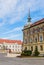 Trinity Column and high school in Main Square, Keszthely, Lake Balaton, Hungary, Europe