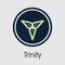 Trinity Cryptocurrency. Vector TTY Web Icon.