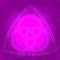Trinity Sunday. Christian holiday. Three circles, a rounded triangle. On a Purple grunge background