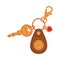 Trinket with Key Hanging with Keyring with Clasp and Heart Vector Illustration