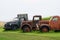 Trio Colorful Old Antique Farm Trucks Rural NY