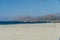 Triopetra Beach with a lot of big rocks and blue water, Crete island, Greece