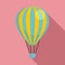 Trip air balloon icon, flat style