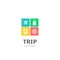 Trip icons flat style logo Design
