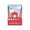 Trip to New Delhi, travel poster template, touristic greeting card, vector Illustration for magazine, presentation