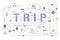 Trip word concepts banner. Car preparation for travel. Service vehicle auto infographics. Presentation, website. UI UX idea.