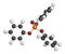 Triphenyl phosphate molecule. Used as flame retardant and plasticizer. 3D rendering. Atoms are represented as spheres with