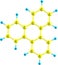 Triphenylene molecule structural model on white