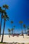 Tripical beach with palm trees. Holiday and vacation concept. California landscape