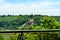 Triple border - triple frontier mark, between Brazil, Paraguay and Argentina, on the Iguazu river.