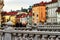 Triple Bridge with famous old buildings in the city center of Ljubljana, Slovenia