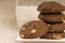 Triple chocolate chip cookies with milk