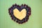 Triple heart made of pineapple, fresh blueberries and dried cranberries