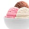 Triple ice cream in bowl