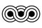 Triple infinity symbol, lines in a wavy-like manner and in a loop