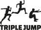 Triple jump word with silhouettes Dreisprung