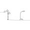 triple lamp and cute table lamp One line drawing of lamp for home furniture minimalist design vector illustration