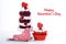 Triple layer red and white Valentine cupcake