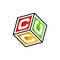 Triple Letter C Cube modern illustration template, for logo design or logo brand