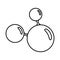 Triple molecule icon, outline style