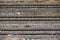 Triple railroad tracks  on the floor