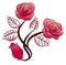 Triple rose flowers tattoo