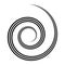 Triple spiral, swirl, rotating round and concentric shape curl stock illustration