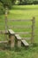 A triple stile on a countryside walk